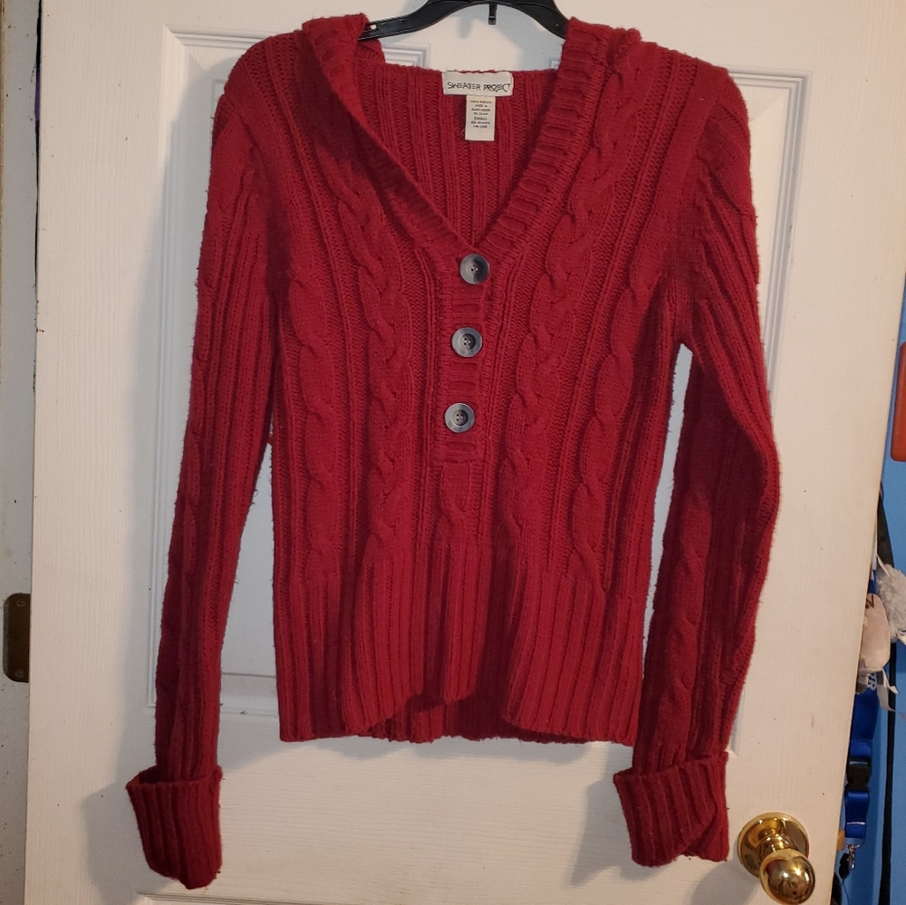 5 for $25 | Sweater Project Hooded Cable Knit Pullover Sweater